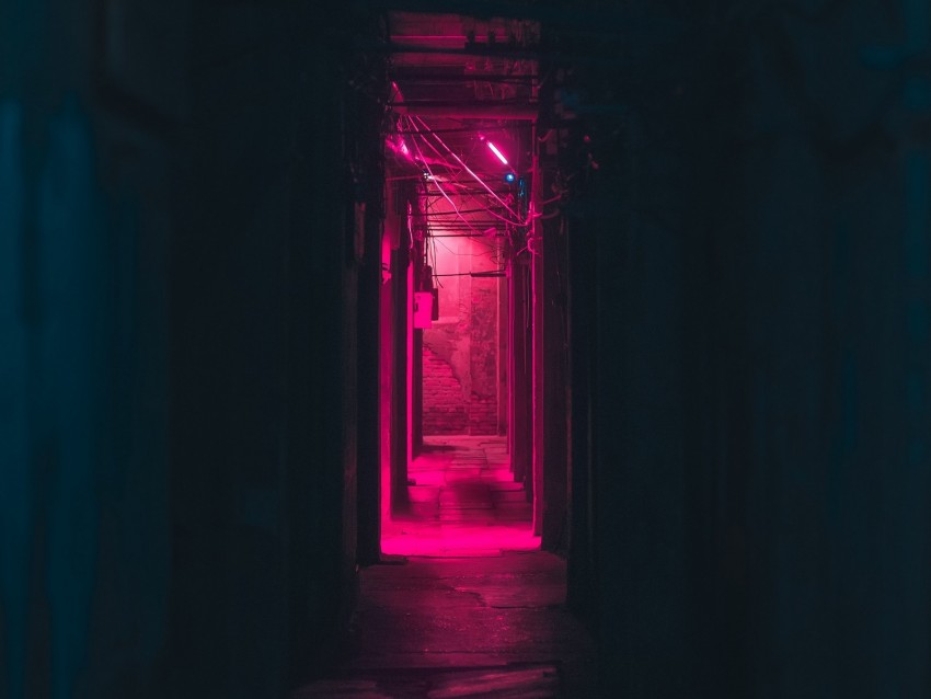 Corridor Neon Dark Pink Light Background Toppng