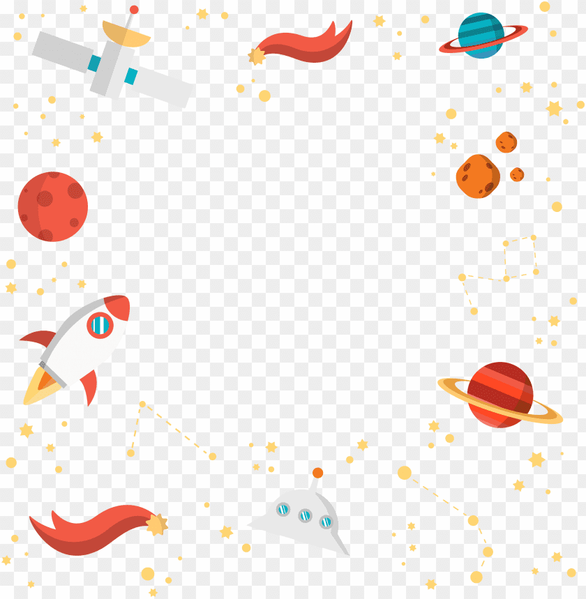 PNG image of cosmic planet decorative border with a clear background - Image ID 1338