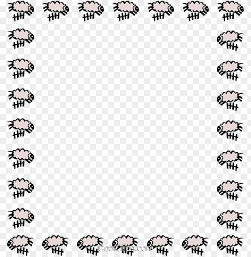 Counting Sheep Border Royalty Free Vector Clip Art - Sheep Border PNG Image With Transparent Background