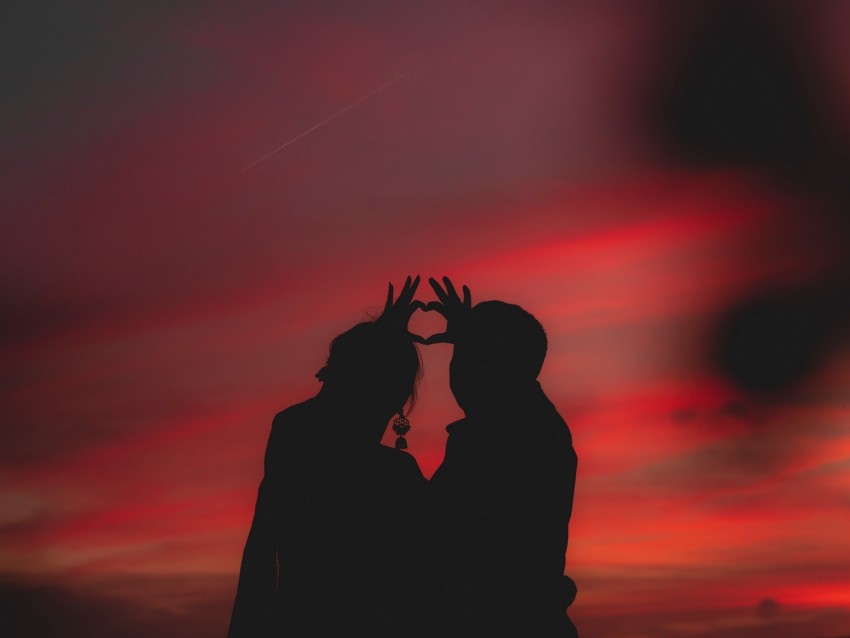 Couple Heart Silhouettes Hands Love Png - Free PNG Images