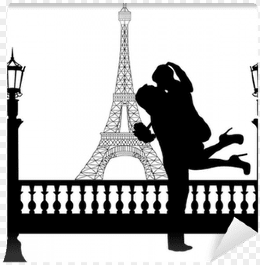 couple in love with flowers in front of eiffel tower silhouette of couple kissing in paris PNG transparent with Clear Background ID 201995