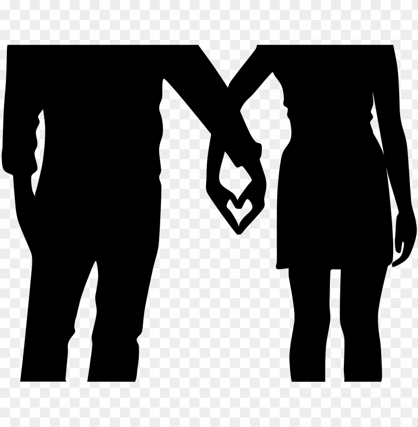 couple silhouette holding hands