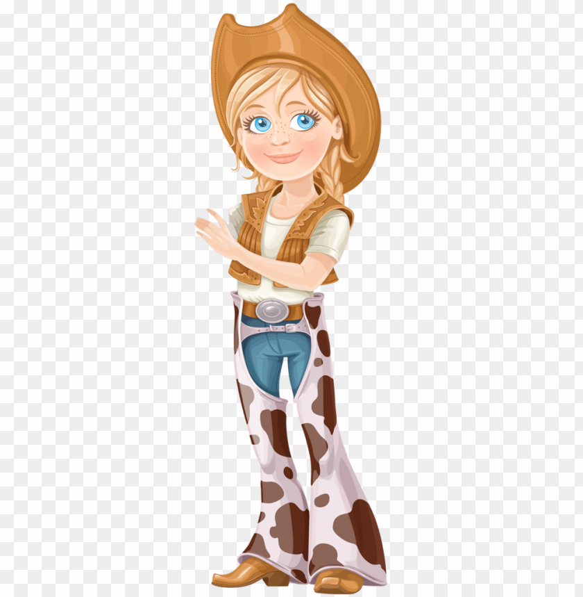 cowboy girl cartoon PNG image with transparent background | TOPpng