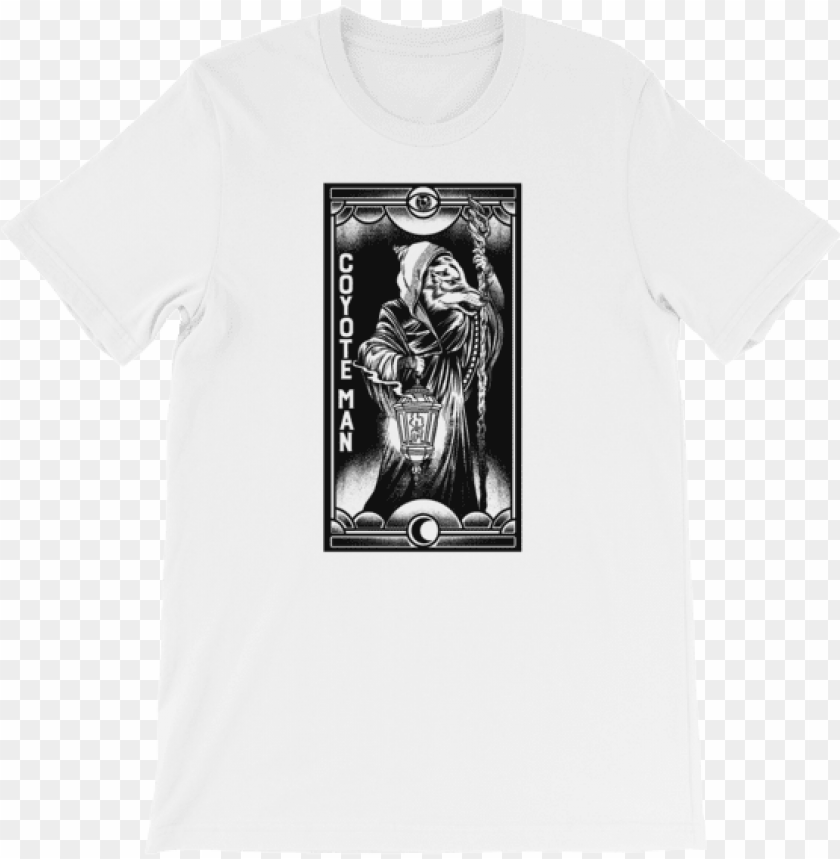 coyote man tarot card unisex t shirt t shirt mobile legends black and white PNG transparent with Clear Background ID 201633