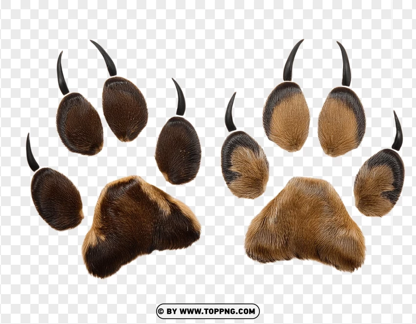 Set Of Coyote Paw Prints In Brown And Black PNG Transparent Background