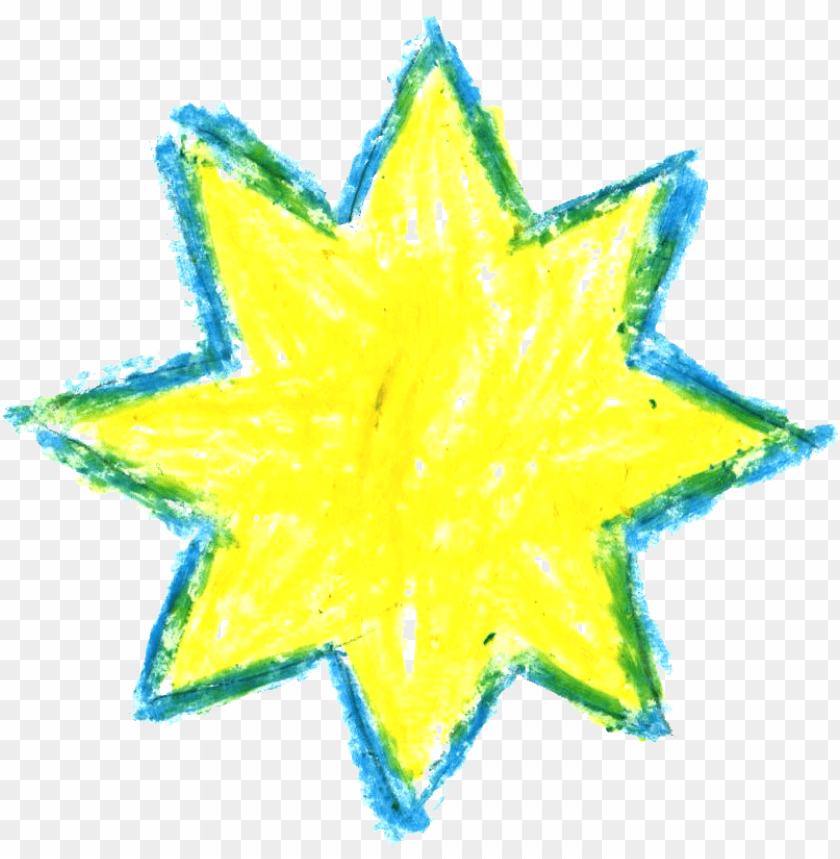 crayon star drawing PNG with Clear Background - ID 4522