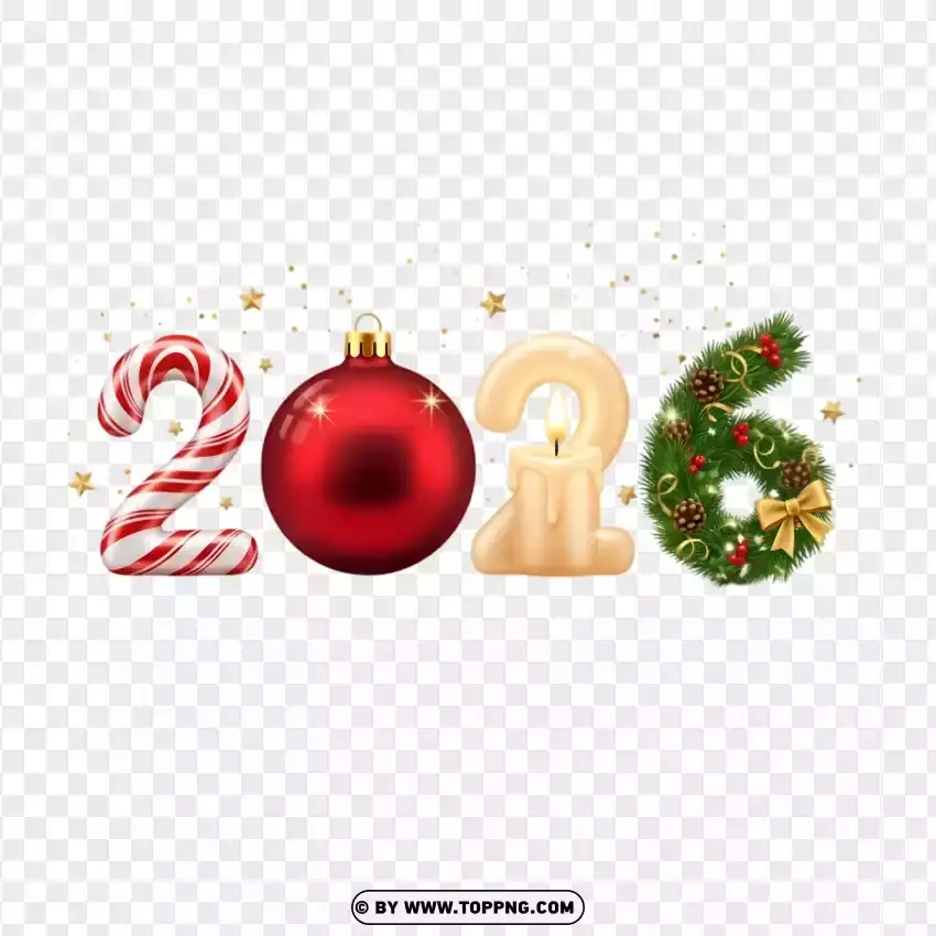 Creative 2026 New Year layout with seasonal holiday elements