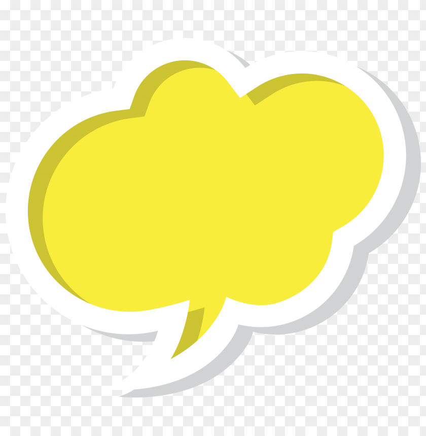 free PNG creative modern  yellow thought bubble PNG image with transparent background PNG images transparent