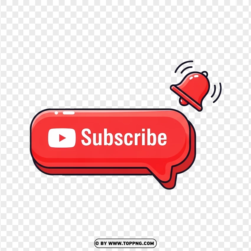 Creative Youtube Logo With Alert Bell PNG Transparent Background