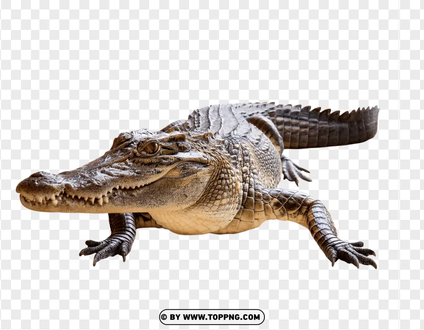 Crocodile Front Facing In Alert Position PNG Transparent Background