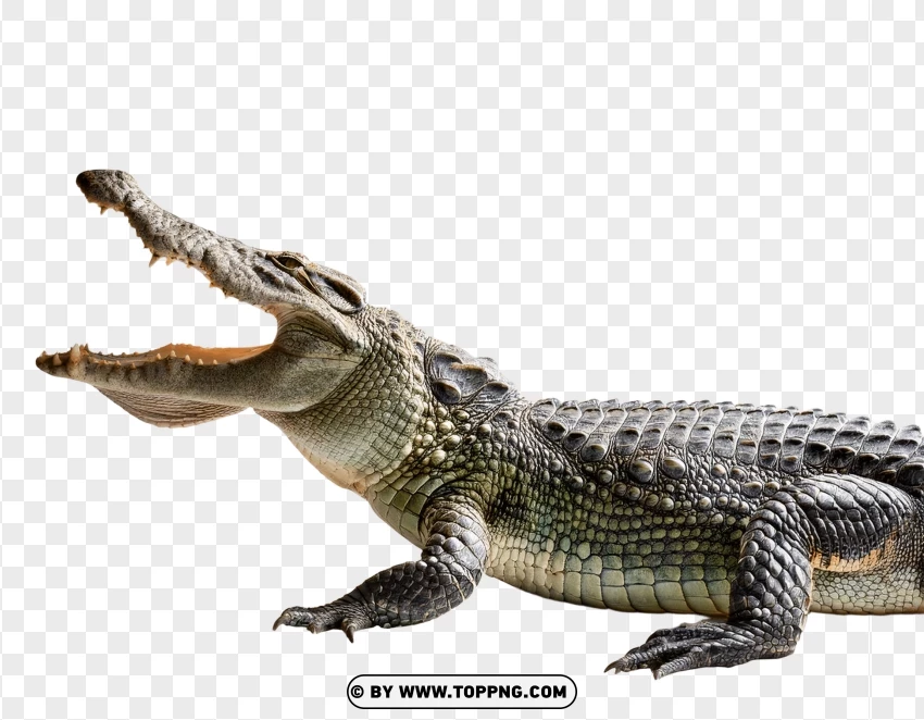 Crocodile Showing Teeth In Side View PNG Transparent Background
