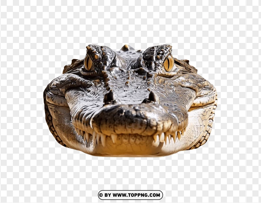 Crocodile Close-up Front View PNG Transparent Background