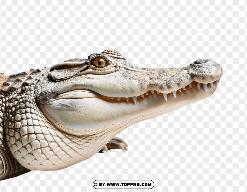 Crocodile Head Facing Left Close-up PNG Transparent Background