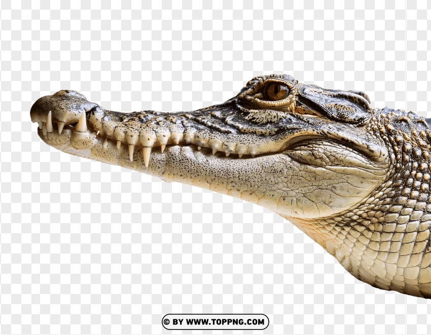 Crocodile Head Facing Right Close-up PNG Transparent Background