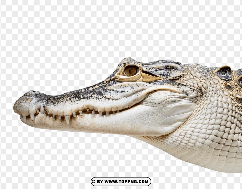 Crocodile Head Close-up Showing Unique Details PNG Transparent Background