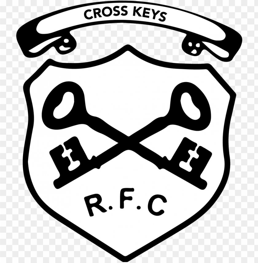 PNG image of cross keys rfc rugby logo with a clear background - Image ID 69157