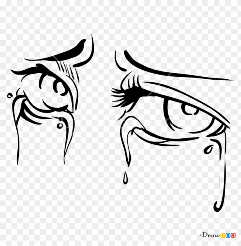 crying eyes drawing cartoon PNG image with transparent background | TOPpng