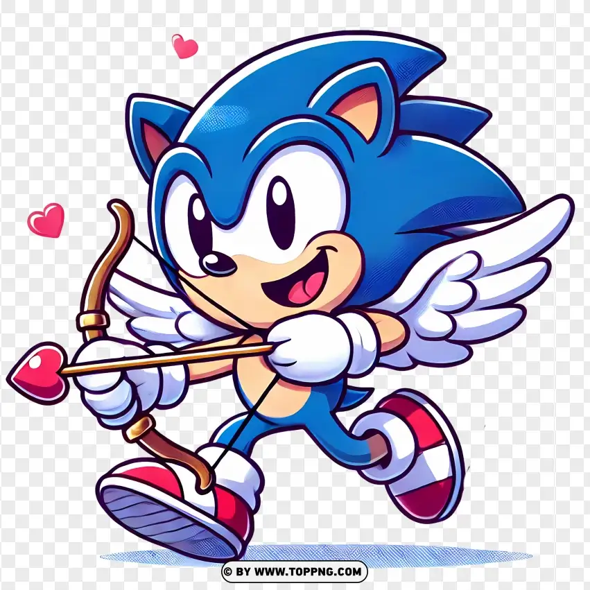 Sonic Holding A Heart Arrow PNG Transparent Background