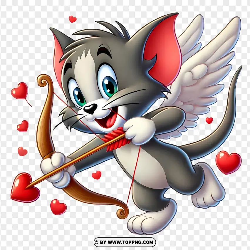 Tom Cupid With Heart Arrow PNG Transparent Background