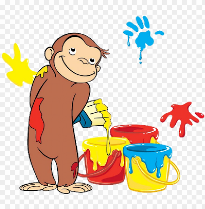 curious george cartoon monkey curious george paint PNG transparent with Clear Background ID 172875