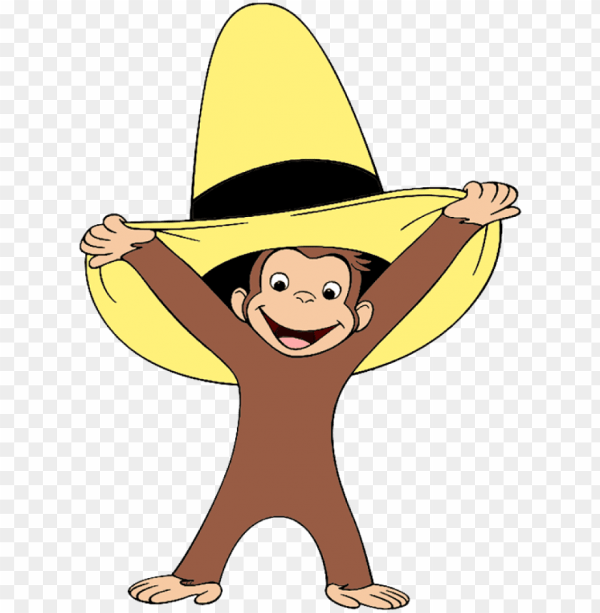 curious george clipart christmas banner library curious george with hat PNG transparent with Clear Background ID 170558