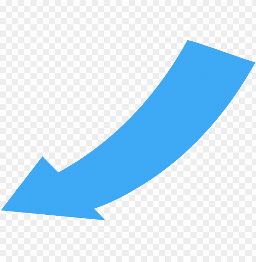 Curved Wide Directional Arrow Pointing To The Lower Blue Curved Arrow Transparent Background PNG Image With Transparent Background