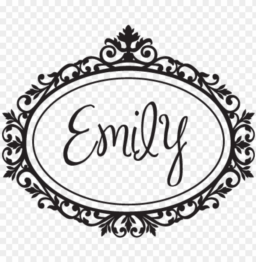 custom name and elegant frame wall decal black elegant frame PNG transparent with Clear Background ID 201208