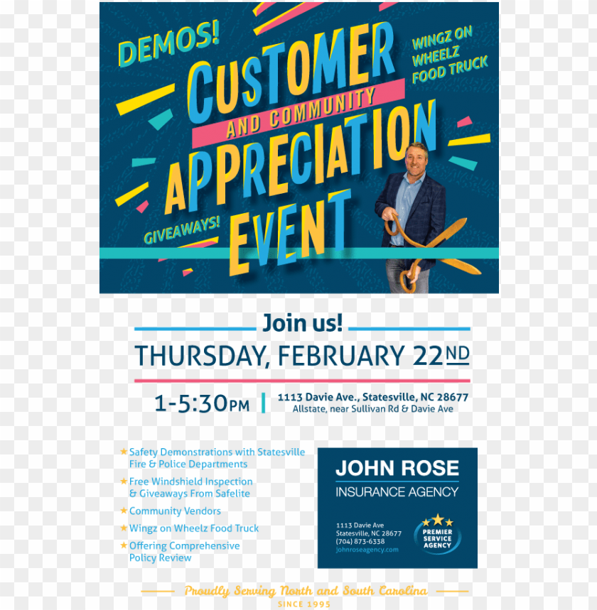 customer appreciation event flyer poster PNG image with transparent