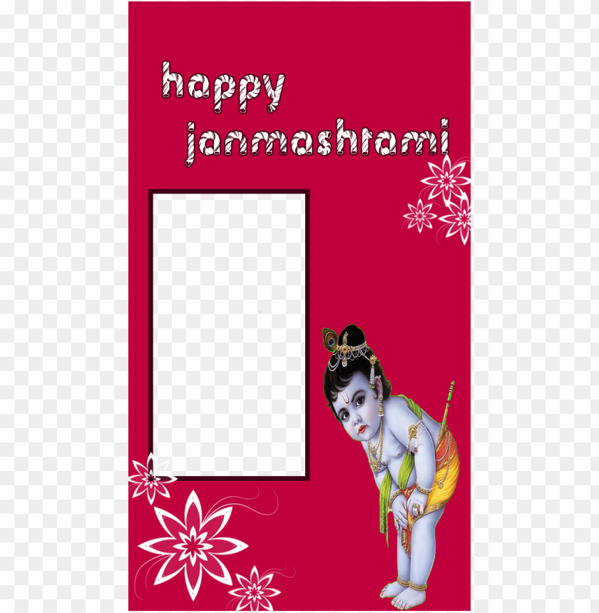 cute baby krishna frame - happy janmashtami photo frame PNG image with  transparent background | TOPpng
