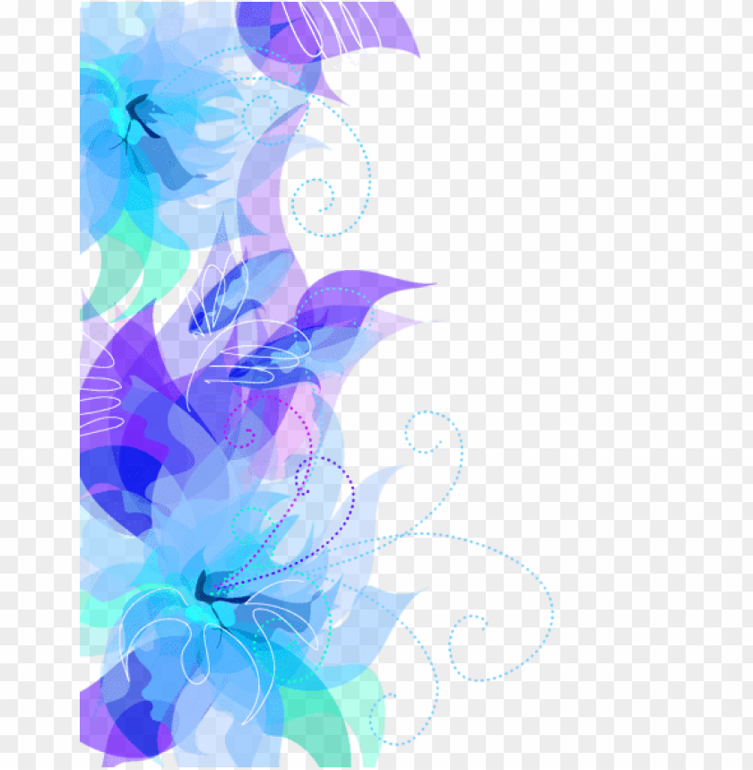 cute blue floral decoration transparent