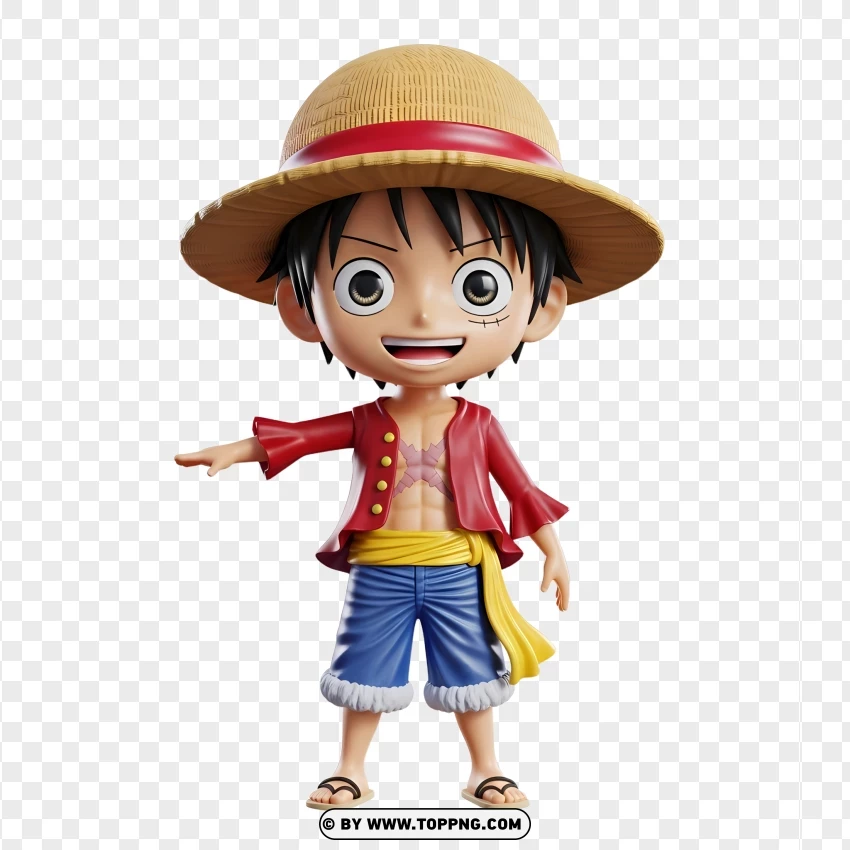 Cute Chibi Luffy From One Piece PNG Transparent Background