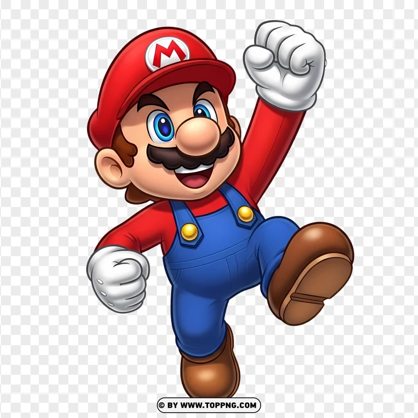 Cute Chibi Mario Character Illustration PNG Transparent Background
