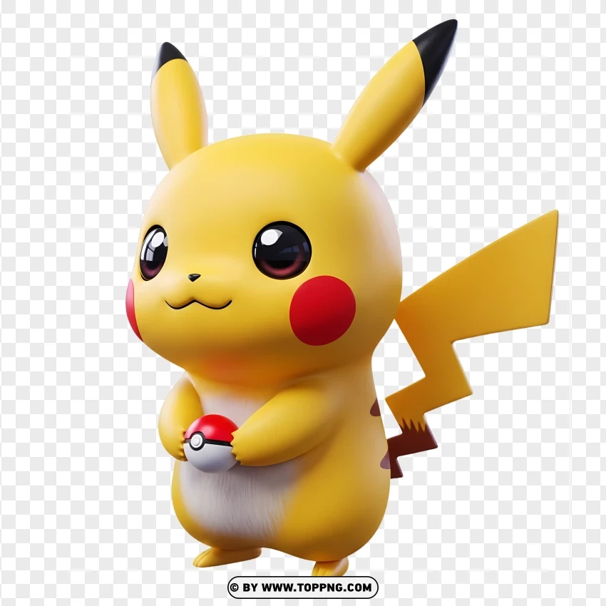 Cute Chibi Pikachu Kawaii Smile PNG Transparent Background