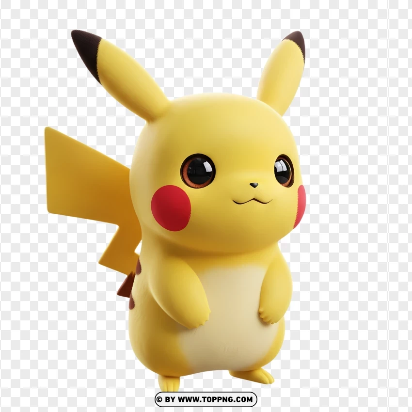Cute Chibi Pikachu Pokémon Character PNG Transparent Background