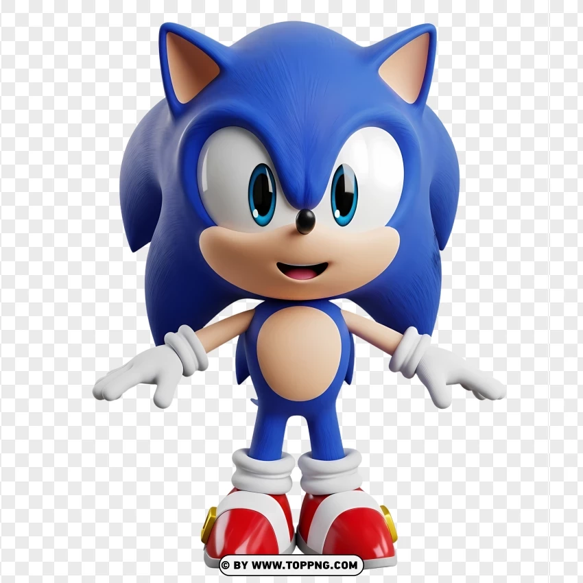 Cute Chibi Sonic The Hedgehog Artwork PNG Transparent Background