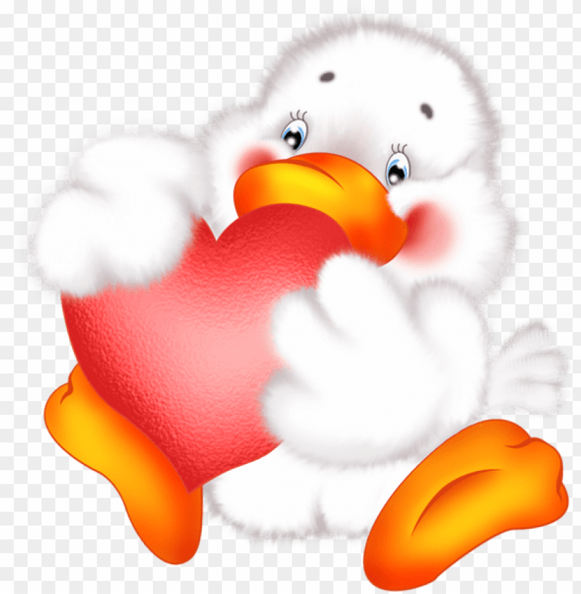 Download cute duck with heart cartoon free clipart png photo | TOPpng