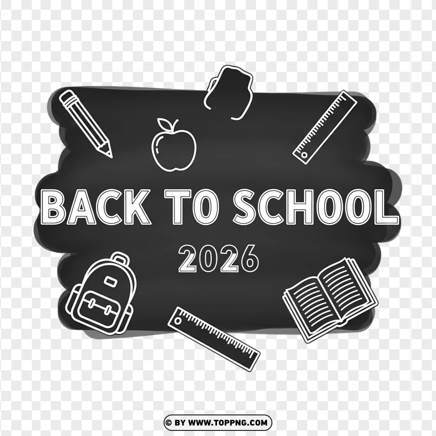 Cute Flat Pastel Back To School 2026 Illustration PNG Transparent Background