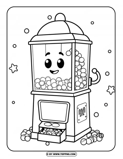 Kawaii Coloring page,kawaii colorear dibujos,Gummy Machine,Gummy Machine, Gummy Machine cartoon, Gummy Machine illustration, cute kawaii