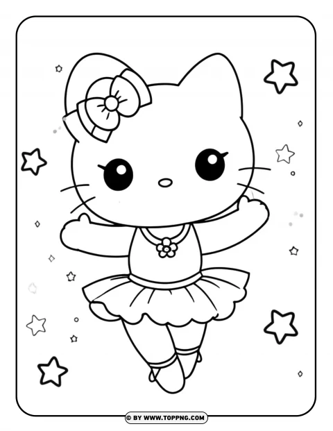 Hello Kitty coloring page, Hello Kitty character coloring page, Hello Kitty cartoon coloring,Hello Kitty Ballet Dancer,Hello Kitty Ballet Dancer Coloring Page,Hello Kitty, cartoon Hello Kitty
