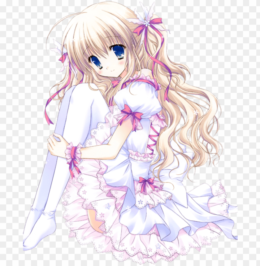 Cute Kawaii Anime Blonde Girl Png Image With Transparent
