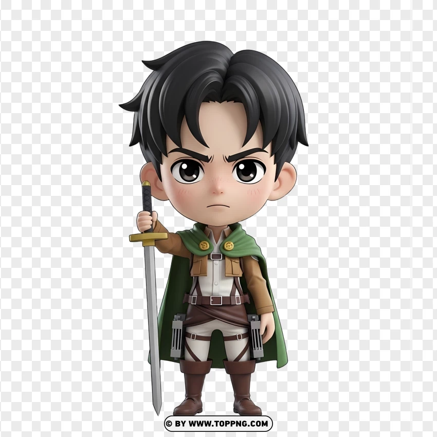 Cute Levi Ackerman Aot Character Illustration PNG Transparent Background