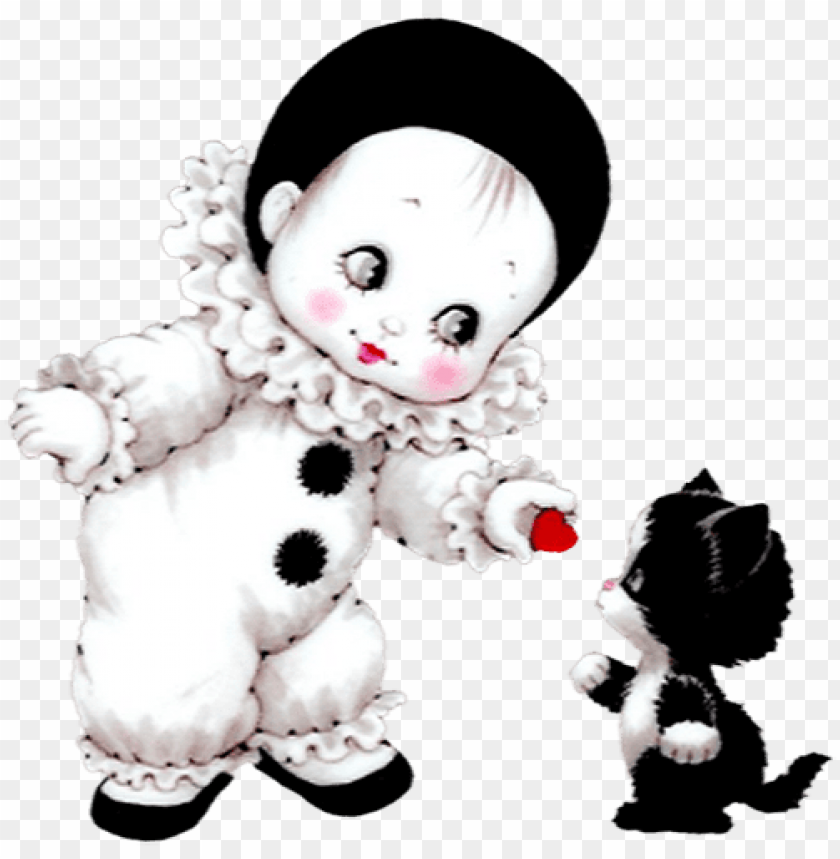 cute mime with kitten png images background -  image ID is 42885