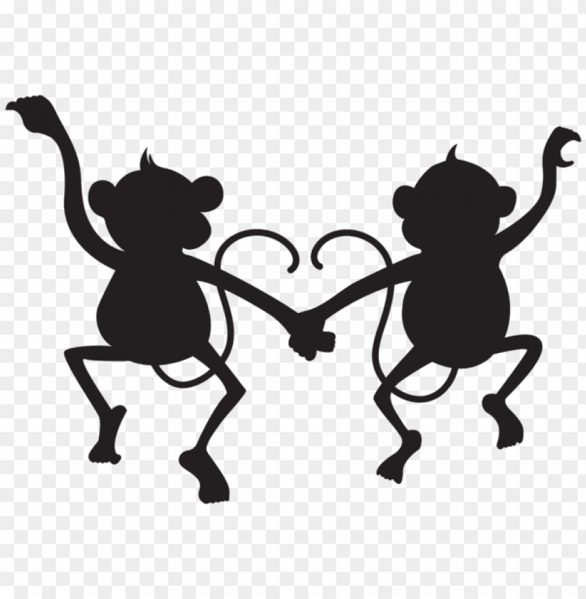 Transparent cute monkeys silhouette PNG Image - ID 49516
