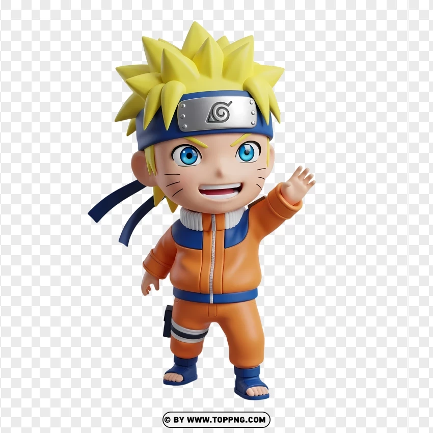 Cute Naruto In Orange Ninja Outfit PNG Transparent Background