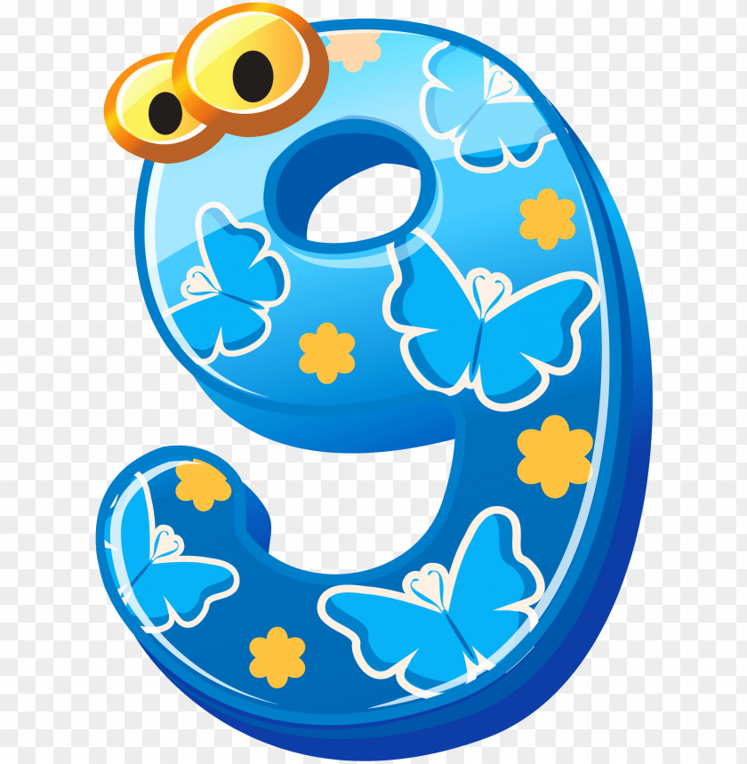 Free Download HD PNG Cute Numbers Clipart Cute Number 9 Clipart PNG 