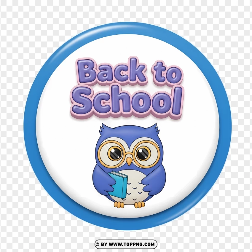Cute Owl Back To School Sticker Illustration PNG Transparent Background