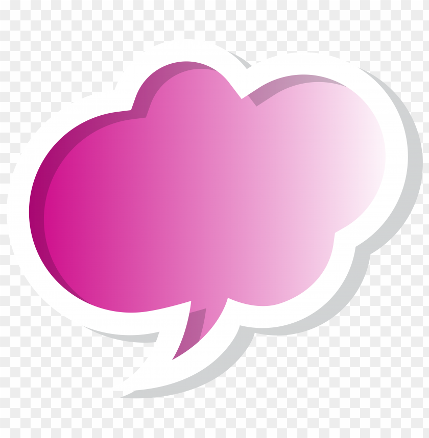 Cute Pink Thought Bubble Thinking Illustration PNG Image With Transparent Background