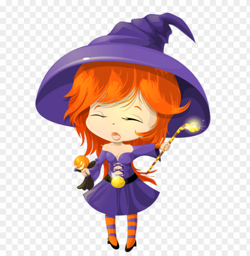 cute purple witch transparent png images background -  image ID is 56480
