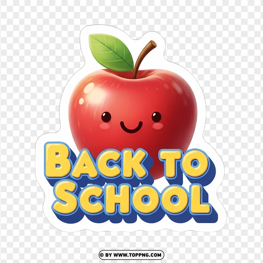 Cute School Notebook And Apple Sticker PNG Transparent Background