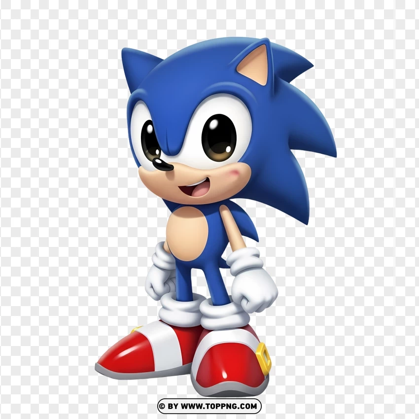 Cute Sonic With Red Shoes PNG Transparent Background